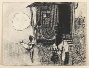 Sundown (grafit, kömür ve kağıt üzerine mürekkep)